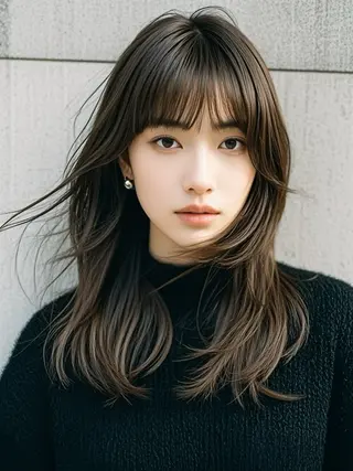 セミロング ウルフカット 811 大阪梅田 ウルフのヘアスタイル