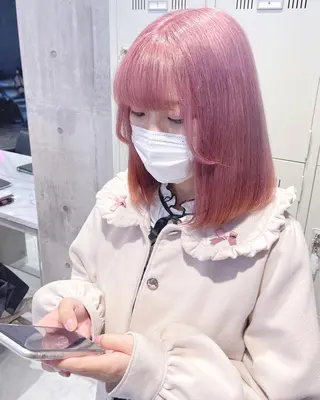 ミディアム カラー パーマ ヘアアレンジ メンズ キッズ ネイル マツエク・マツパ アイブロウ レイヤー/ダブル カラー/YURINAのヘアスタイル
