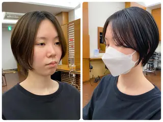 ショート カラー 似合わせレイヤー/ ケアパーマ/高倉のヘアスタイル