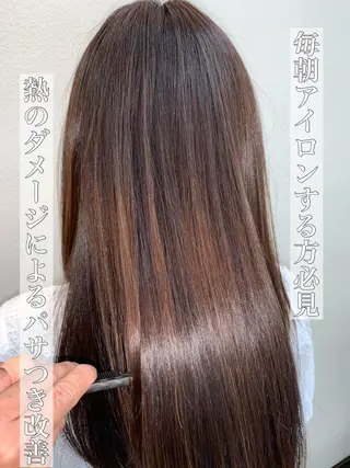 ロング パーマ ブリーチでもできる 縮毛矯正相原慎🌈のヘアスタイル