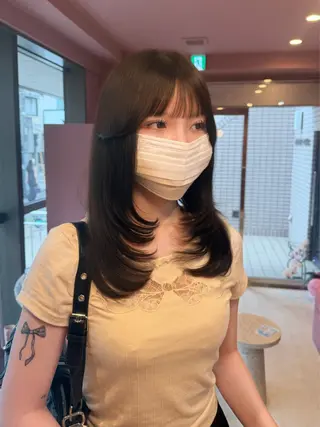 セミロング 透明感カラー♡ 原宿美容室¦Rinaのヘアスタイル
