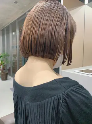 ショート カラー ボブパーマコテ巻き風 パーマNo1深江秀平のヘアスタイル