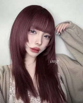 ロング カラー トレンド🇰🇷韓国 スタイル🤍りんのヘアスタイル