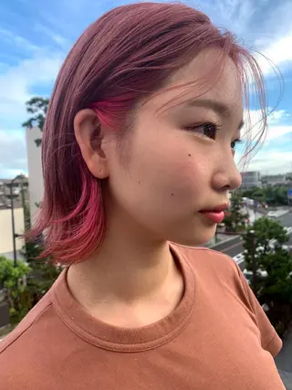 ミディアム カラー navile momoのヘアスタイル