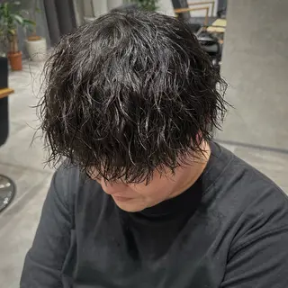 ショート パーマ メンズ Riku/メンズ/ クロスパーマ/ボブのヘアスタイル