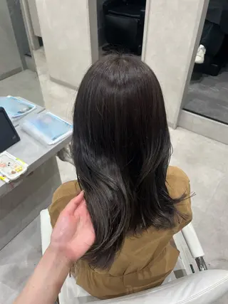 セミロング カラー SAKURA顔まわり /髪質改善カラーのヘアスタイル