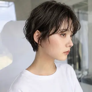 ショート パーマ 大山杏奈/ショート パーマ/カットモデルのヘアスタイル