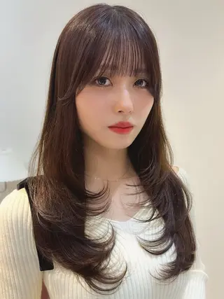 ロング カラー ヘアアレンジ 立川レイヤー 透明感カラーaoiのヘアスタイル