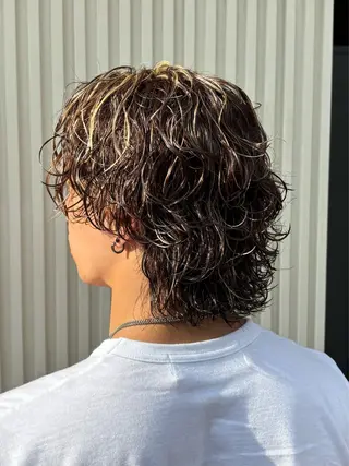パーマ メンズ フェザーパーマメンズ ピンパーマ京都駅前のヘアスタイル