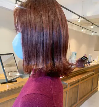 ミディアム カラー 透明感カラー✂︎ /縮毛矯正/YUKAのヘアスタイル