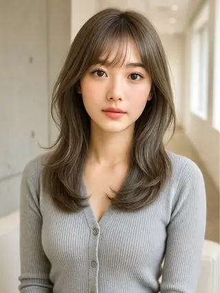 セミロング カラー 岡崎勇人/レイヤー/ 韓国/ケラチンTRのヘアスタイル