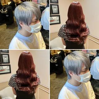 セミロング カラー メンズパーマ特化 望月謙二郎のヘアスタイル