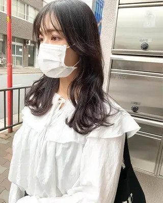 セミロング カラー 樫原裕二/似合わせ カット/透明感カラーのヘアスタイル