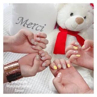 ミディアム ネイル 🐾enen style 🐾のネイルデザイン