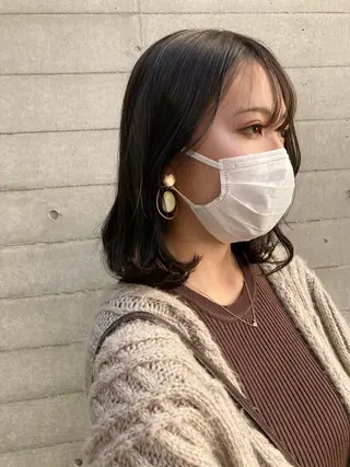 ミディアム ✨色持ちの良い艶 カラー✨蟹江真世のヘアスタイル