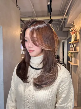 セミロング 心斎橋ヘアカラー 海外ﾚｲﾔｰ/マリナのヘアスタイル