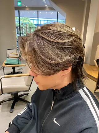 ミディアム カラー メンズ unopulir 景山　凌のヘアスタイル