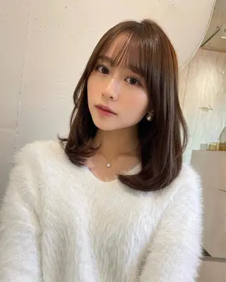 ミディアム カラー 上品ヘア🤍顔周り/ レイヤー✨/林遼一郎のヘアスタイル