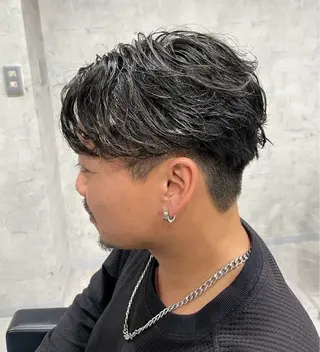 ショート パーマ メンズ ✨髪質改善✨ハイトー ンカラー⭐️藤沢のヘアスタイル