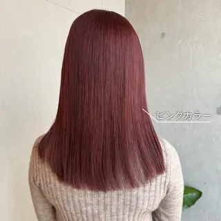 セミロング カラー 美髪矯正/ベージュ カラー🧸綾里のヘアスタイル
