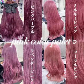 セミロング カラー ヘアアレンジ 💕上野美容師☁ ブリーチ💖サワのヘアスタイル