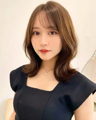 ミディアム カラー 上品ヘア🤍顔周り/ レイヤー✨/林遼一郎のヘアスタイル