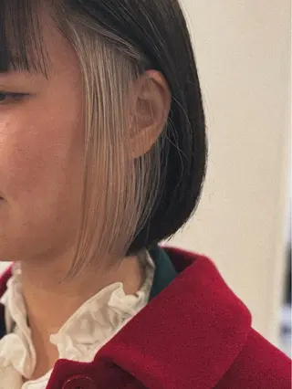 ショート カラー 中目黒ブリーチカラー ボブ橋本青輝のヘアスタイル