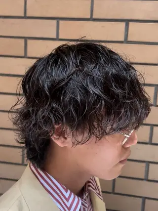 ミディアム パーマ メンズ 福井 太暉のヘアスタイル