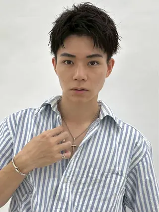 ショート パーマ メンズ hack 佐藤龍空のヘアスタイル