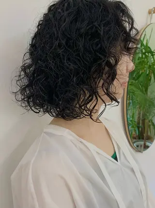 ミディアム パーマ Spiel KOMOのヘアスタイル