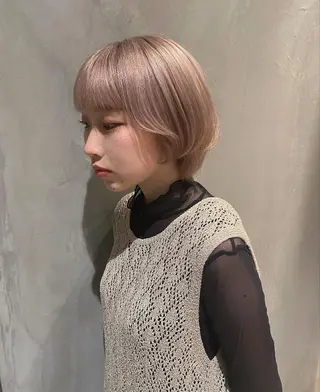 カラー 茉樹@pullnoc /新宿/ボブ/モードのヘアスタイル