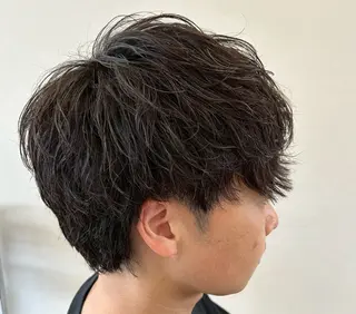 ショート センターパート 韓国ヘア・綾也のヘアスタイル
