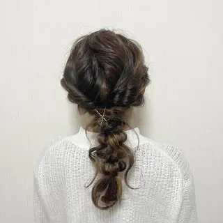 ミディアム ヘアアレンジ エクステ/ハイトーン /HARUNAのヘアスタイル