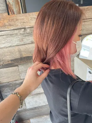 ミディアム andKおもろまち店 艶ダブルカラー✨のヘアスタイル