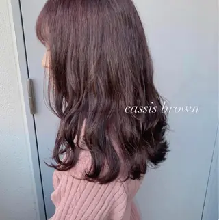 セミロング カラー 抜け感レイヤー︴ ニュアンスカラーのヘアスタイル
