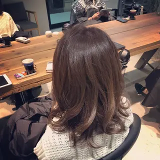 ミディアム カラー パーマ 髪質改善🌈縮毛矯正 荻原 達矢のヘアスタイル