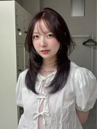 セミロング カラー ヘアアレンジ 艶カラー¦モテヘア¦ まなみ🎀💞のヘアスタイル