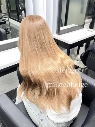 ロング カラー エクステ🩵ブリーチ 韓国ヘア🩵KAEのヘアスタイル