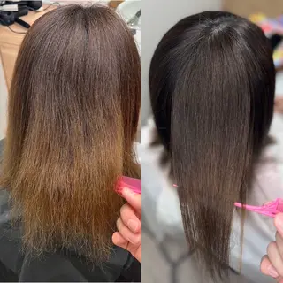 ミディアム 金山/自然な縮毛矯正 藤井雄太のヘアスタイル