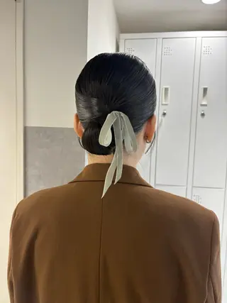 ヘアアレンジ ベージュ、ブラウン ／ボブ　ユミのヘアスタイル