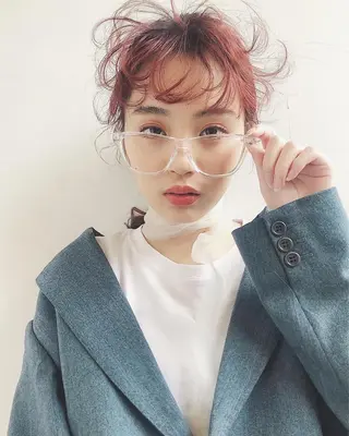 セミロング 🐈三毛猫ローライト ・mixカラー🐈のヘアスタイル