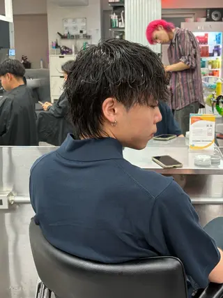 ミディアム カラー パーマ メンズ 🔥最強メンズ特化/ パーマの達人🔥風見のヘアスタイル