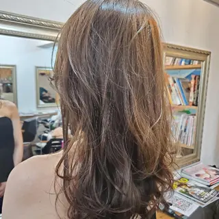ロング カラー 韓国風レイヤーカット 上手く丁寧早い/マツのヘアスタイル