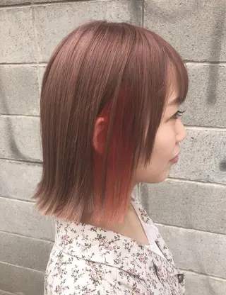 ショート カラー 最高級エクステ /羽エクステ白石宇由のヘアスタイル