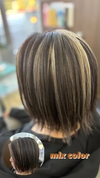 セミロング カラー ⭐︎ SAYAKAのヘアスタイル