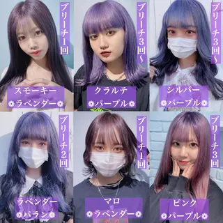 ミディアム カラー ヘアアレンジ 韓国レイヤーカット/ 儚げカラーチナツのヘアスタイル
