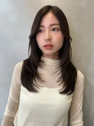 セミロング カラー ヘアアレンジ 🔶似合わせセンター パート/ヤス🔶のヘアスタイル