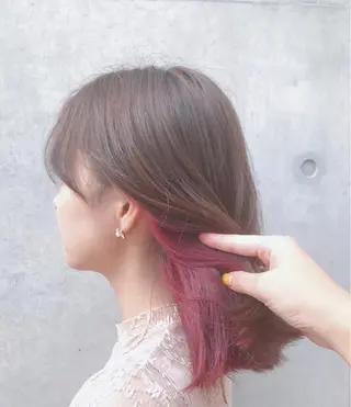 ミディアム カラー ヘアアレンジ アイラッシュ/美容室 個室/瀬戸 一菜のヘアスタイル