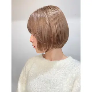ショート カラー ミルクティーベージュ /cinq/ユキ❄️のヘアスタイル