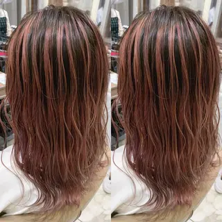 ロング カラー ヘアアレンジ 白髪ぼかしハイライト 茗荷谷駅徒歩2分のヘアスタイル